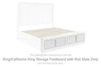 Chalanna - King/California King Storage Footboard with Roll Slats - White - Simple Home Plus
