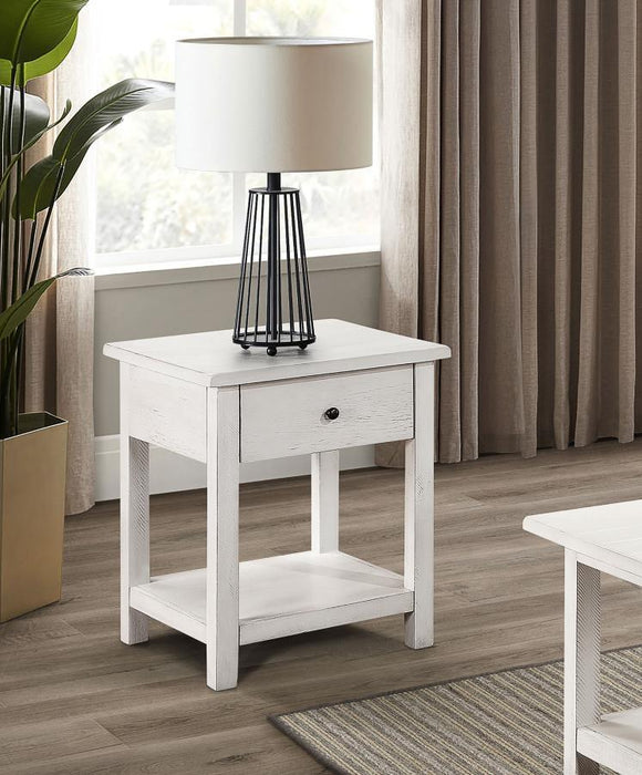 Payne - 1 Drawers Wood End Table with Shelf - Simple Home Plus