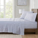 200 Thread Count Printed Cotton - Queen Sheet Set - Blue Stripe - Simple Home Plus