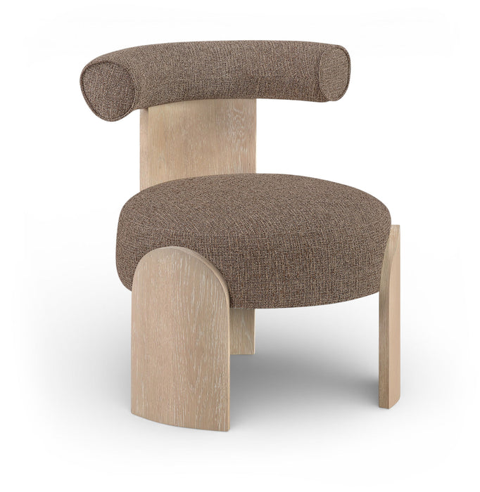 Calder - Linen Textured Fabric Upholstered Accent Chair - Painted Natural Base - Simple Home Plus