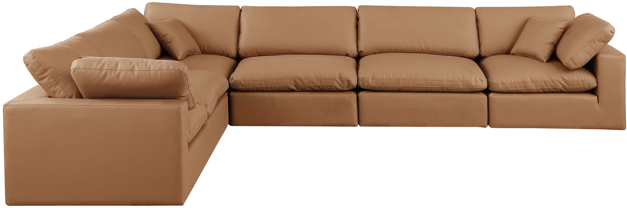 Comfy - 6 Piece Faux Leather Modular Corner Sectional - Simple Home Plus