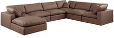 Comfy - 7 Piece Faux Leather Modular Sectional With Chaise - Simple Home Plus