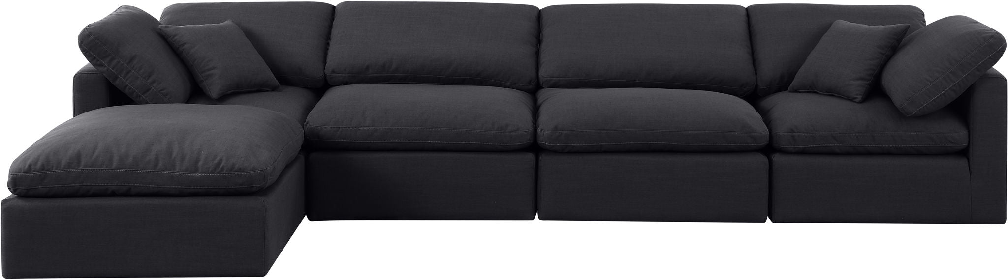 Indulge - Linen 5 Piece Modular Sectional With Chaise - Simple Home Plus