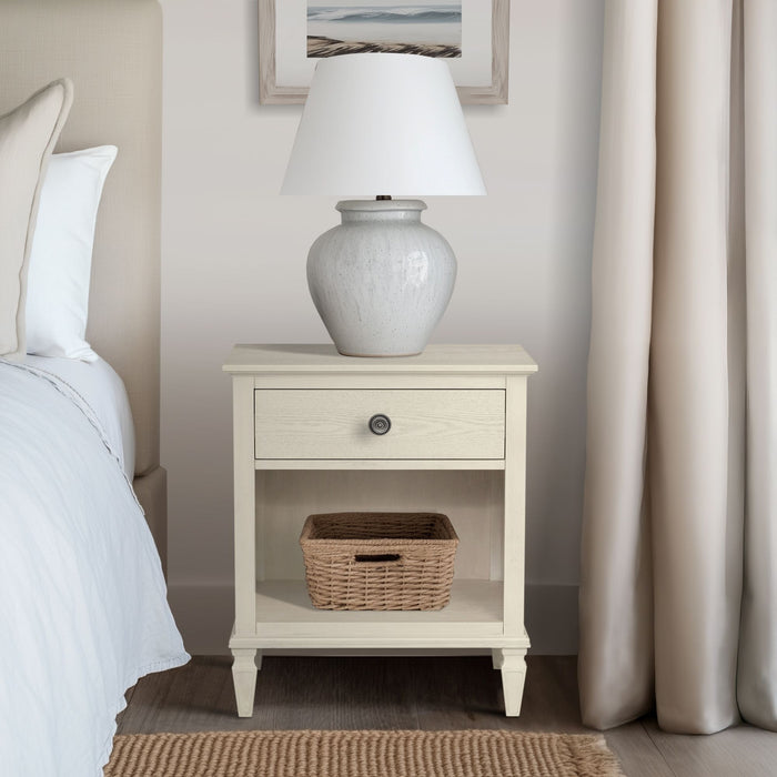 Victoria - One-Drawer Nightstand With Shelf - Antique Cream - Simple Home Plus