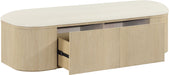 Velden - Upholstered Storage Bench With Stained Natural Base - Simple Home Plus