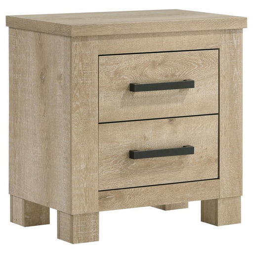 Oakglen - 2-Drawer Nightstand Bedside Table - Weathered Oak - Simple Home Plus