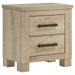 Oakglen - 2-Drawer Nightstand Bedside Table - Weathered Oak - Simple Home Plus