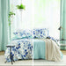 Gabby - Twin/Twin Long Reversible Floral Botanical Seersucker Comforter Set - Navy/Blue - Simple Home Plus