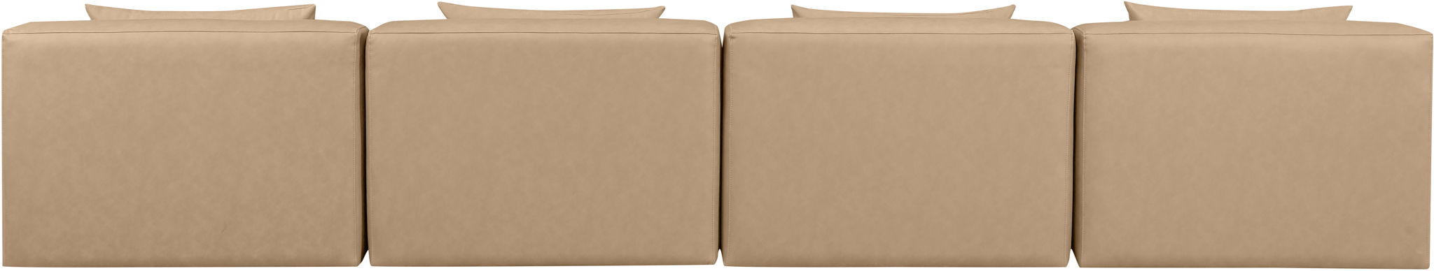 Cube - Modular 4 Piece Armless Sofa - Tan - Simple Home Plus