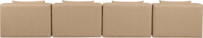 Cube - Modular 4 Piece Armless Sofa - Tan - Simple Home Plus