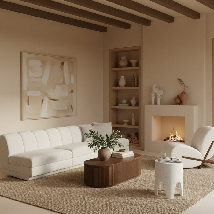 Modari - Sectional - Cream - Simple Home Plus