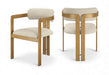 Aurum - Vegan Leather Upholstered Dining Chair With Brushed Brass Base (Set of 2) - Simple Home Plus