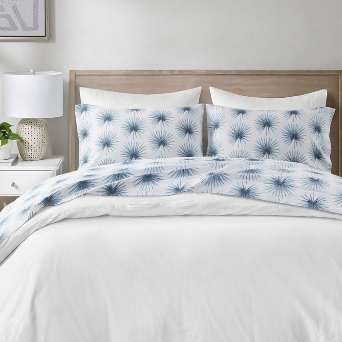 200 Thread Count Printed Cotton - Sheet Set - Blue Palmetto - Simple Home Plus