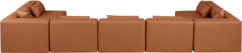Cube - 7 Piece Modular U-Shaped Sectional - Cognac - Simple Home Plus