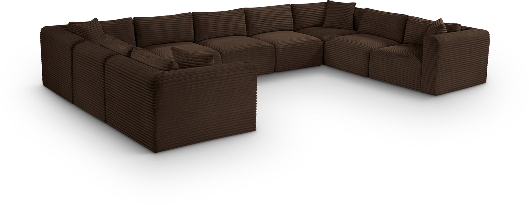 Shaggy - 9 Piece Modular U-Shaped Sectional - Simple Home Plus