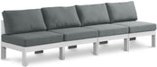 Nizuc - Outdoor Patio 4 Seat Armless Modular Sofa With White Frame - Simple Home Plus