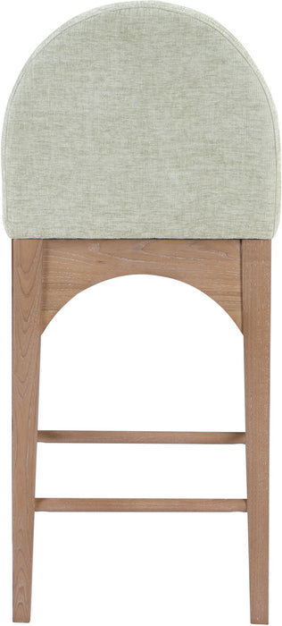 Waldorf - Chenille Stool With Natural Legs - Simple Home Plus