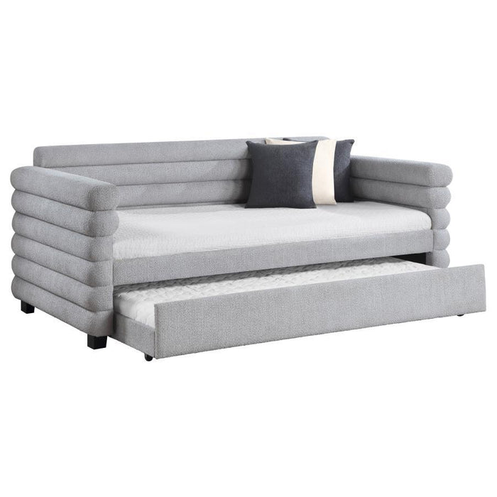 Patricia - Boucle Upholstered Day Bed With Trundle - Simple Home Plus