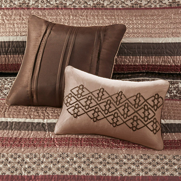 Princeton - Reversible Coverletr (Set of 5) - Red - Simple Home Plus