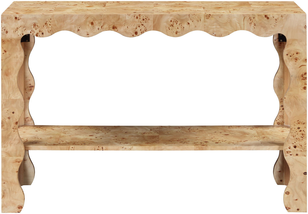 Vassa - Burl Veneer Console Table - Simple Home Plus