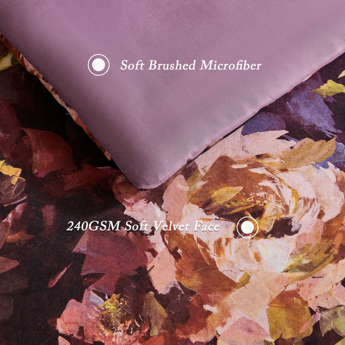 Seraphina - Velvet Comforter Set - Purple - Simple Home Plus