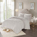 Laetitia - King 3 Piece Tufted Medallion Duvet Cover Set - Gray - Simple Home Plus