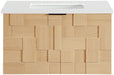 Leonardo - Engineered Stone And Solid Wood 24" Wall Mounted Bathroom Vanity - Simple Home Plus