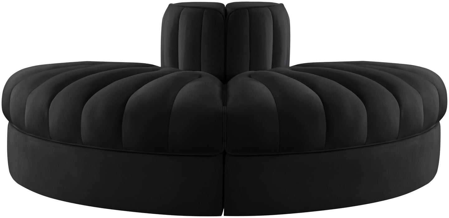 Rummi - Velvet Performance Fabric Upholstered 2 Piece  Rounded Modular Loveseat - Simple Home Plus