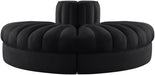 Rummi - Velvet Performance Fabric Upholstered 2 Piece  Rounded Modular Loveseat - Simple Home Plus