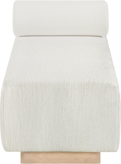 Zephyr - Linen Textured Fabric Upholstered Chaise - Painted Natural Base - Simple Home Plus