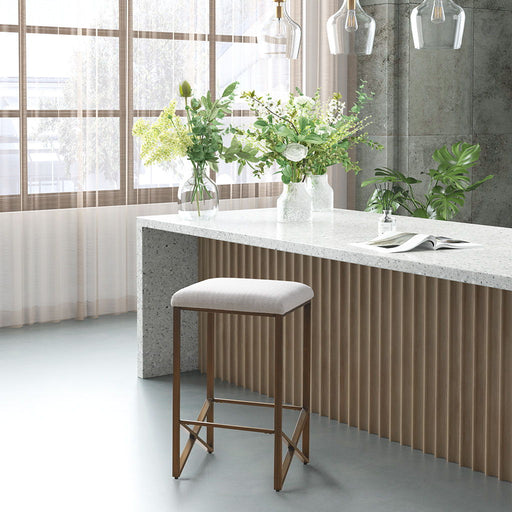 Marino - Backless Upholstered Counter Stool - Ivory - Simple Home Plus