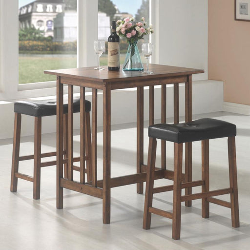 Oleander - 3 Piece Counter Height Set - Nut Brown - Simple Home Plus