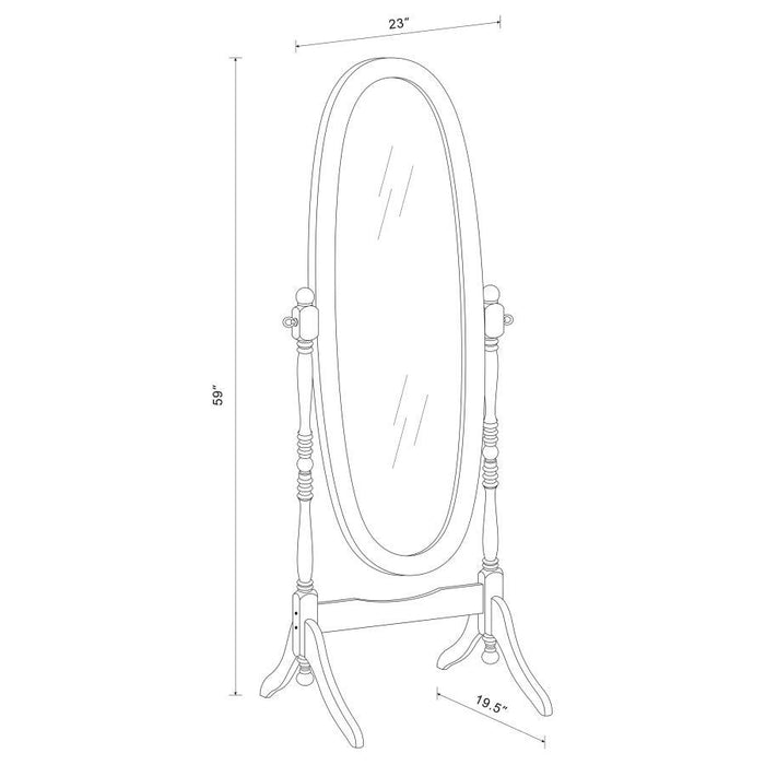 Foyet - Wood Adjustable Length Cheval Mirror - Simple Home Plus