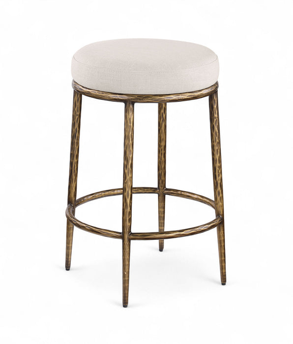 Ferro - Upholstered Backless Counter Stool With Brushed Gold Base - Simple Home Plus