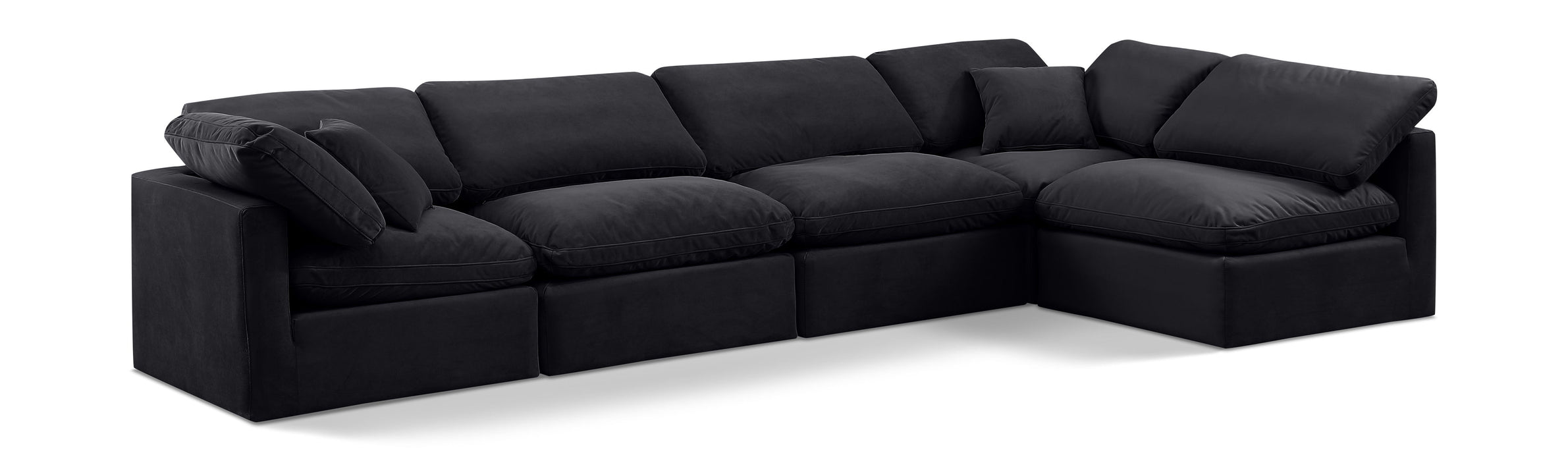 Indulge - Velvet 5 Piece Modular Sectional - Simple Home Plus