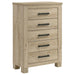 Oakglen - 5-Drawer Bedroom Chest Of Drawers - Weathered Oak - Simple Home Plus