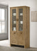 Adina - Tall Display Cabinet - Distressed Light Brown - Simple Home Plus