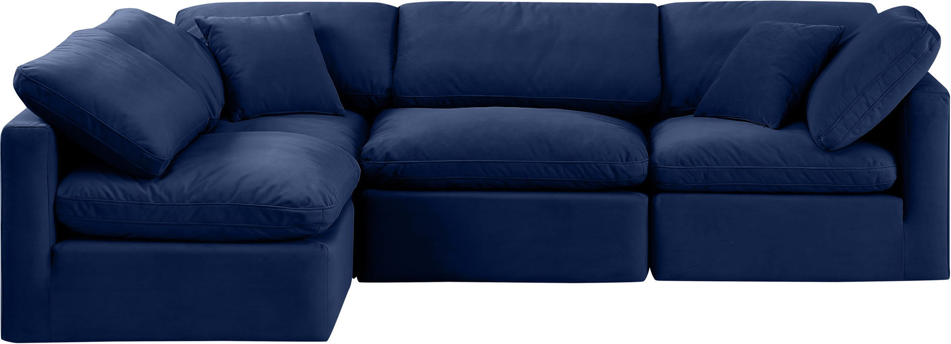Indulge - Velvet 4 Piece Modular Sectional - Simple Home Plus