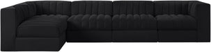 Rummi - Velvet Performance Fabric Upholstered 5 Piece Modular Sectional, L-Shaped (Right) - Simple Home Plus
