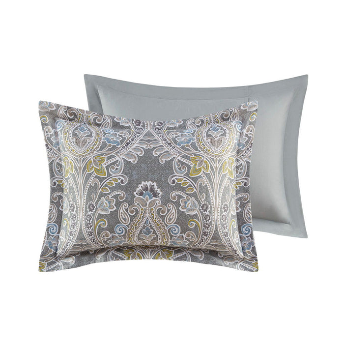 Hallie - Queen 6 Piece Comforter Set - Gray - Simple Home Plus