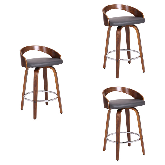 Sonia - 26" Counter Height Swivel Bar Stool - Walnut Wood - Simple Home Plus