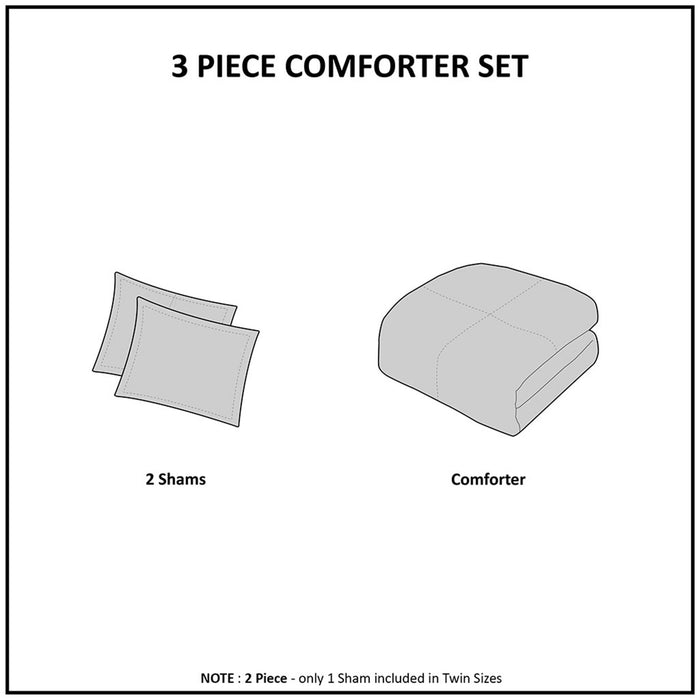Malea - Shaggy Long Comforter Mini Set - Aqua - Simple Home Plus