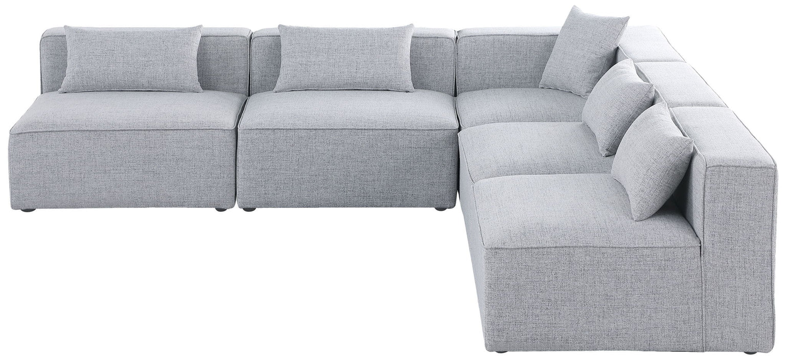 Cube - Linen 5 Piece Modular Corner Armless Sectional - Simple Home Plus