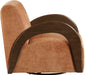 Neria - Chenille Fabric Upholstered Swivel Accent Chair - Painted Brown Base - Simple Home Plus