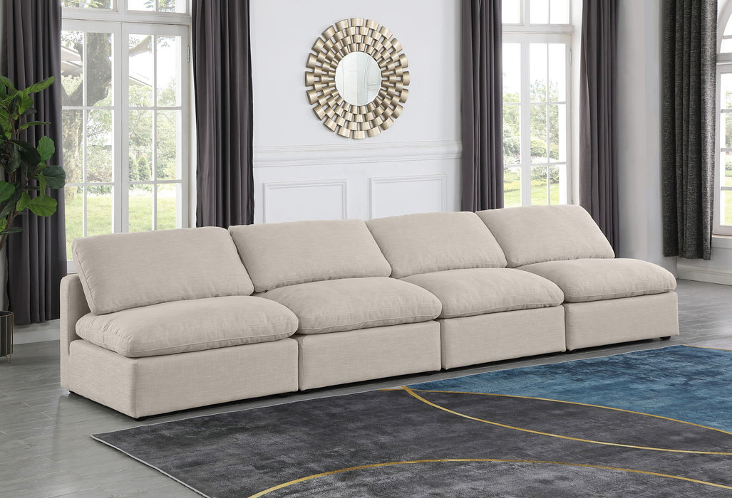 Indulge - Linen 4 Seat Modular Armless Sofa