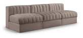 Rummi - Velvet Performance Fabric Upholstered 3 Piece Modular Armless Sofa - Simple Home Plus
