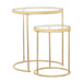 Maylin - 2 Piece Round Glass Top Nesting Table Set - Gold - Simple Home Plus