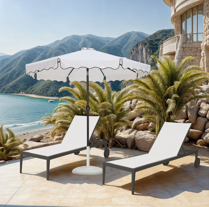 Amalfi - Patio Umbrella - White Base / Black Pole - Simple Home Plus