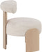 Calder - Linen Textured Fabric Upholstered Accent Chair - Painted Natural Base - Simple Home Plus