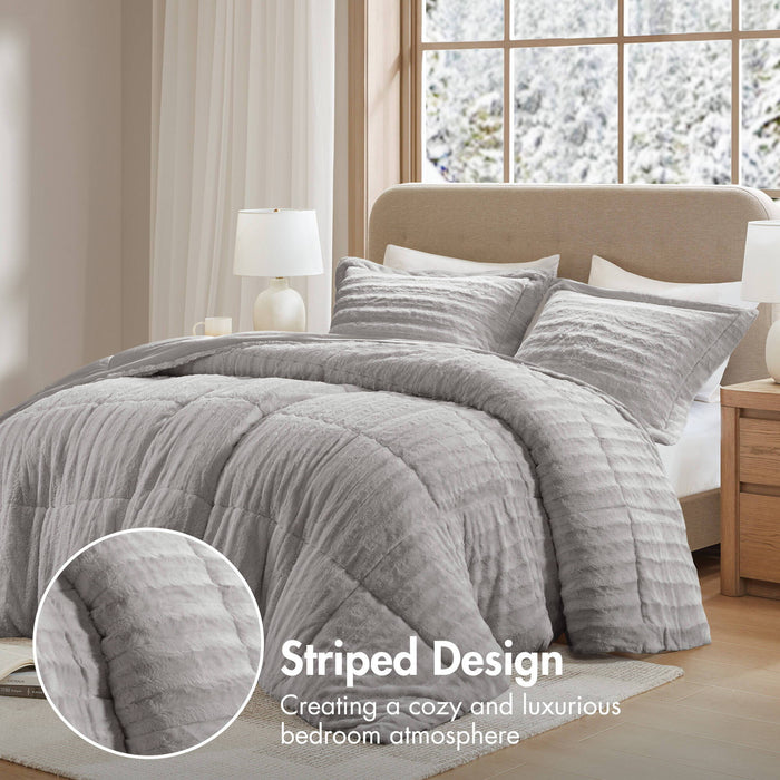 Duke - Comforter Mini Set - Gray - Simple Home Plus